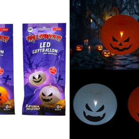 LED Blöðrusett 2 Hrekkjavöku Grasker 30x20cm
