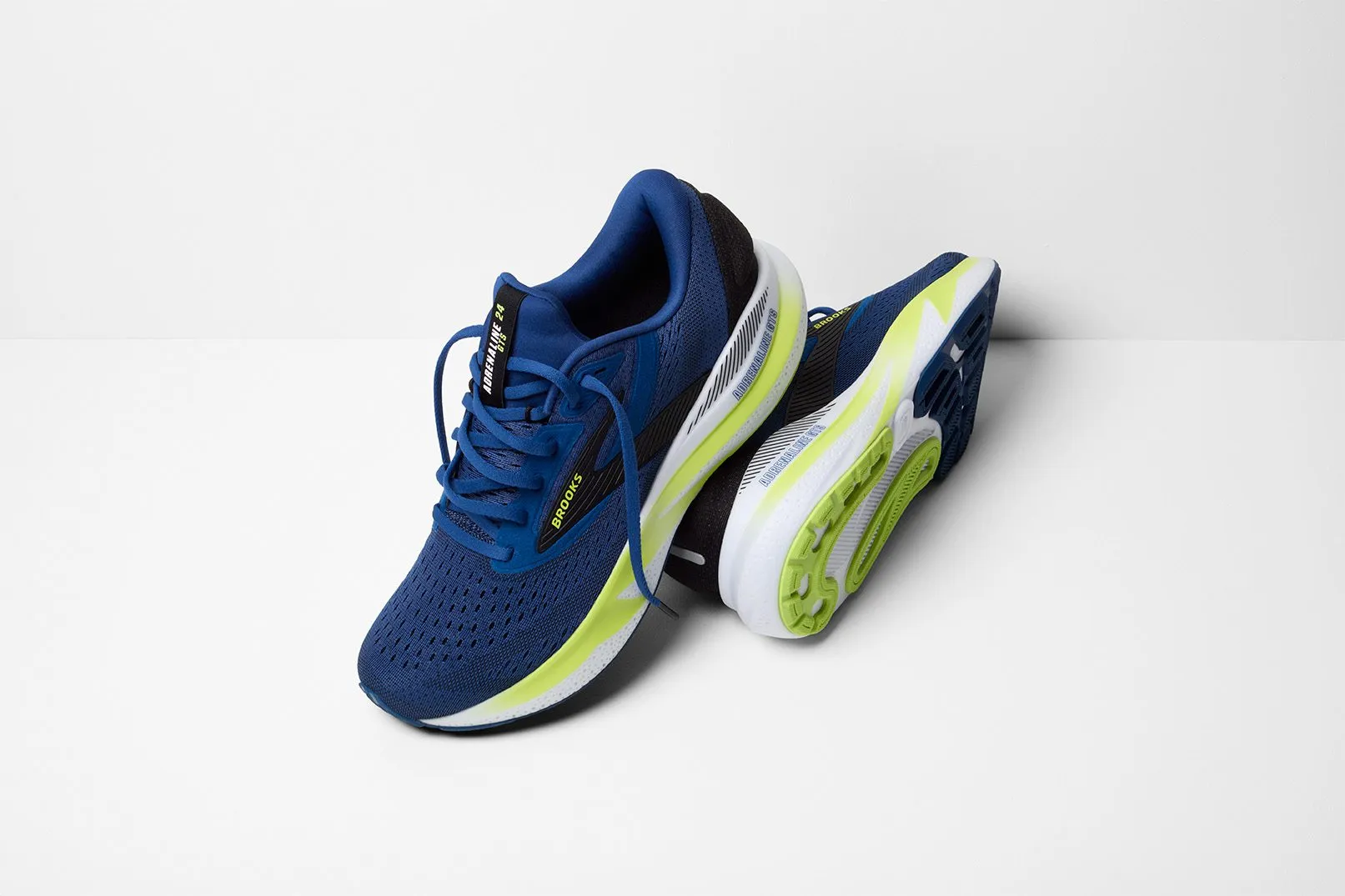 Brooks Adrenaline GTS 24 Herra Hlaupaskór Navy Peony/Black/Acid Lime - Image 8