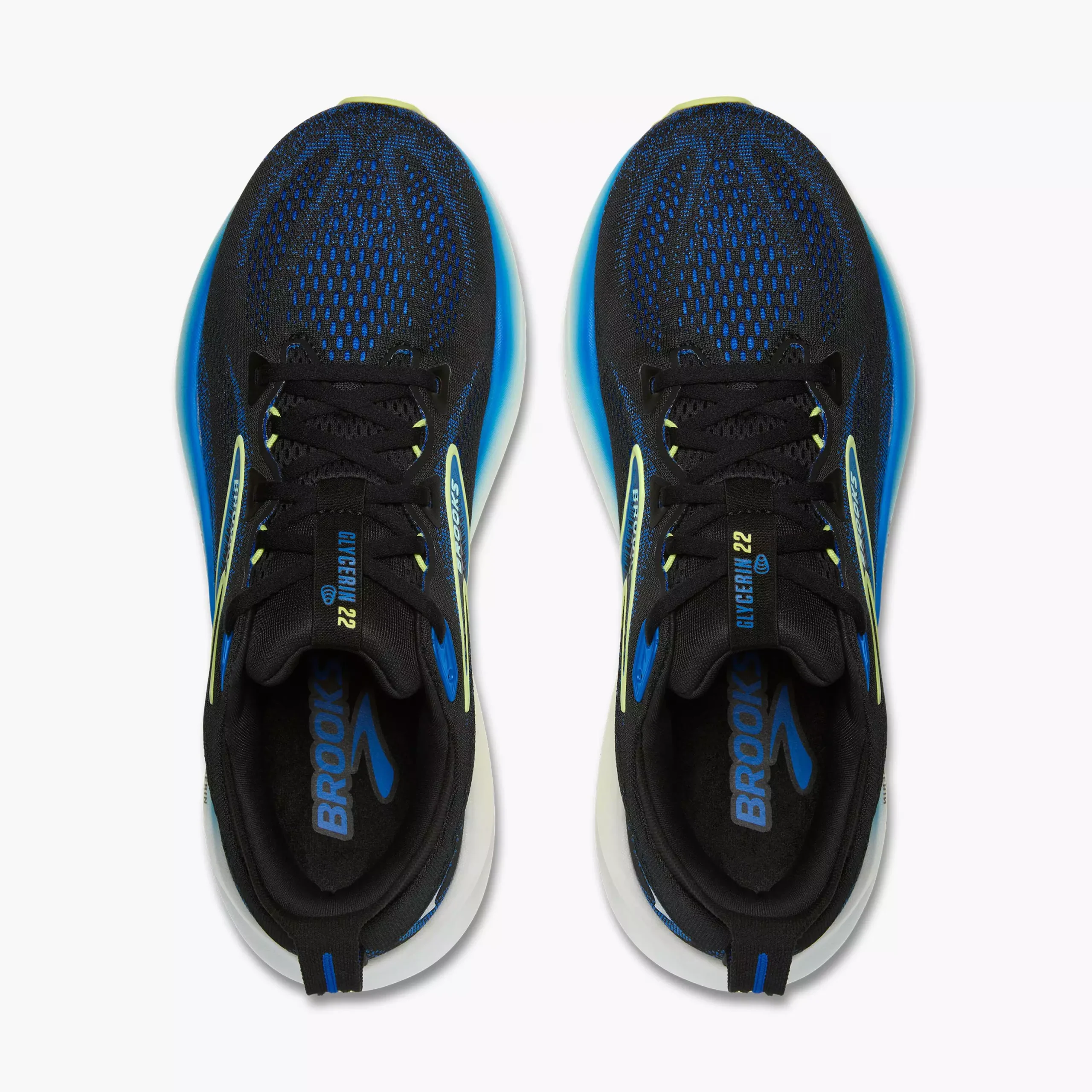 Brooks Glycerin 22 Herra Hlaupaskór Black/Cobalt/Neo Yellow - Image 3