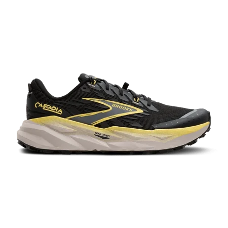 Brooks Cascadia 19 Herra Hlaupaskór Black/Yellow/Chateau