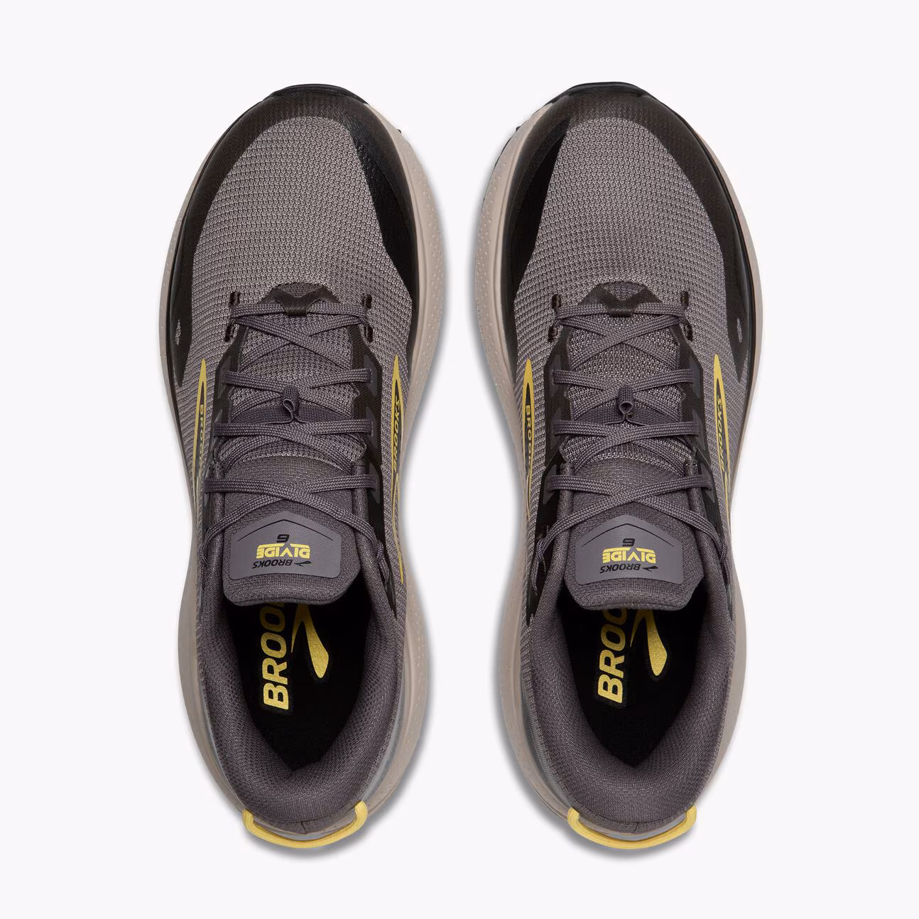 Brooks Divide 6 Herra Hlaupaskór Rabbit/Black/Golden Hour - Image 4