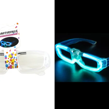 Partygleraugu LED glær með blikki