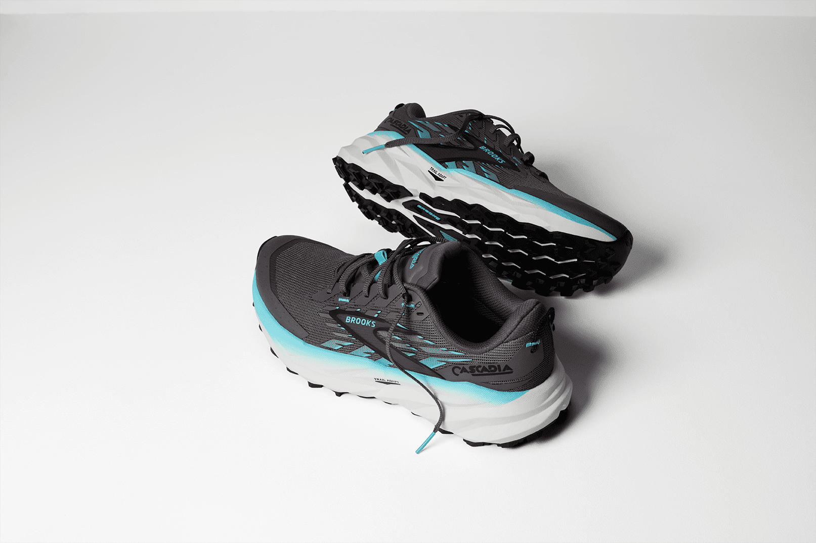 Brooks Cascadia 19 Dömu Hlaupaskór Rabbit/Black/Bluefish - Image 8