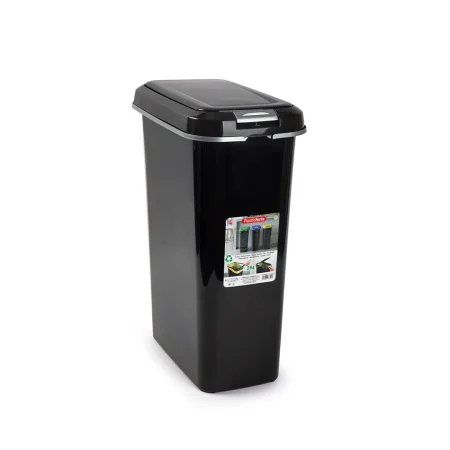 PlastForte Flokkunartunna með loki 25 L svört