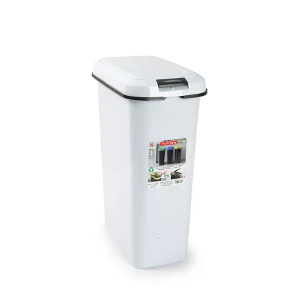 PlastForte Flokkunartunna með loki 25 L hvít