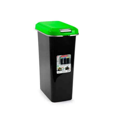 PlastForte Flokkunartunna með loki 25 L grænt lok