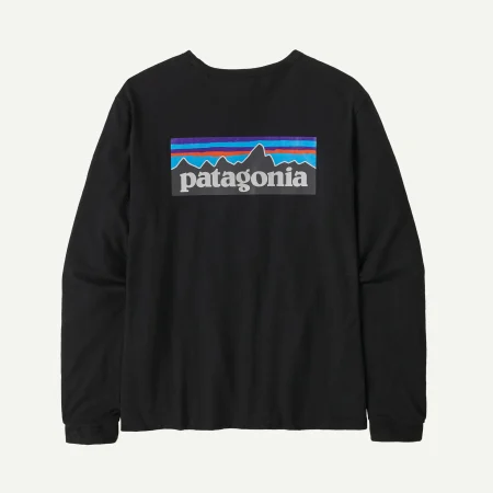 Patagonia Dömu Langermabolur Logo P-6 Resp Black