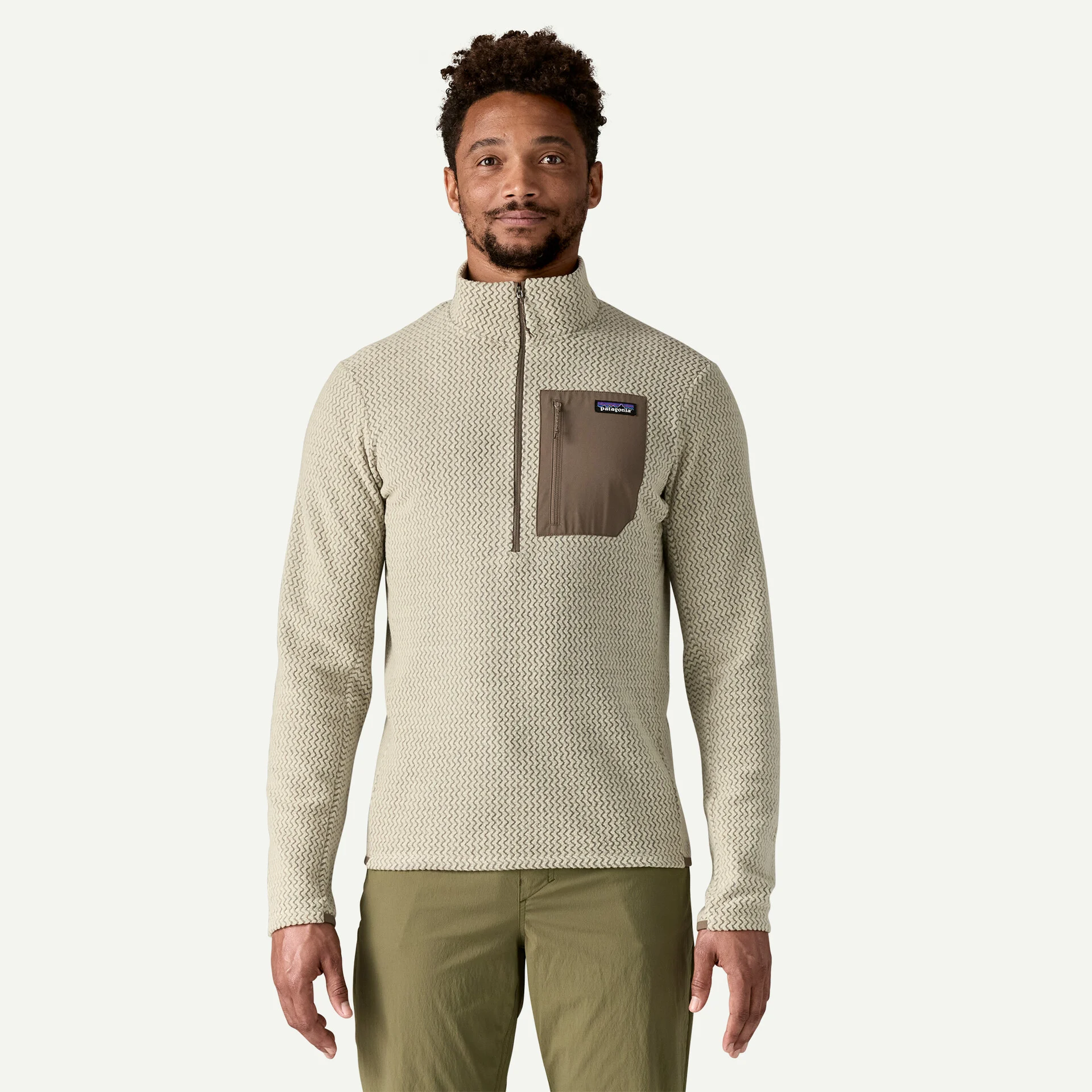 Patagonia R1 Air Zip Neck Herra Flíspeysa Pelican - Image 2