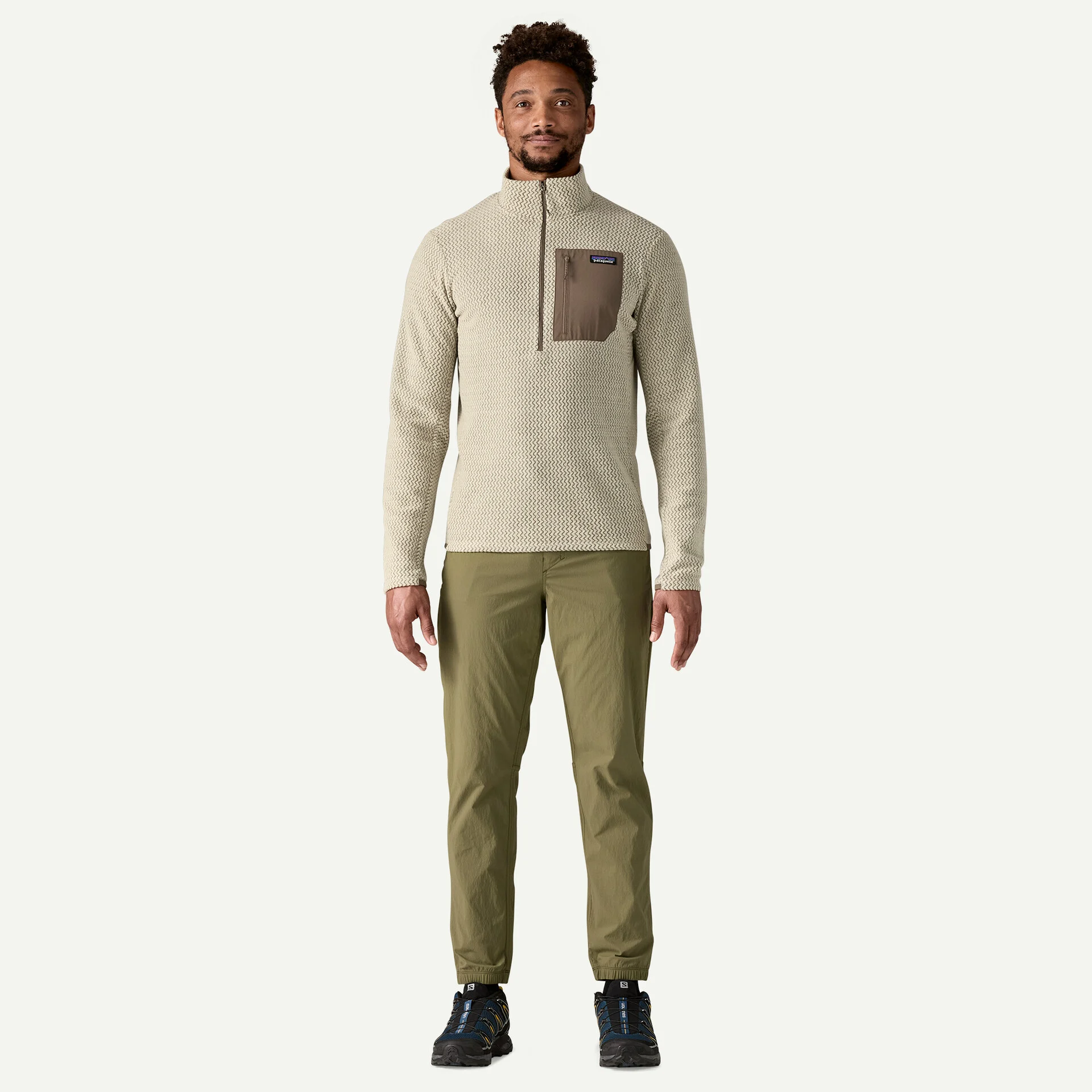Patagonia R1 Air Zip Neck Herra Flíspeysa Pelican - Image 4