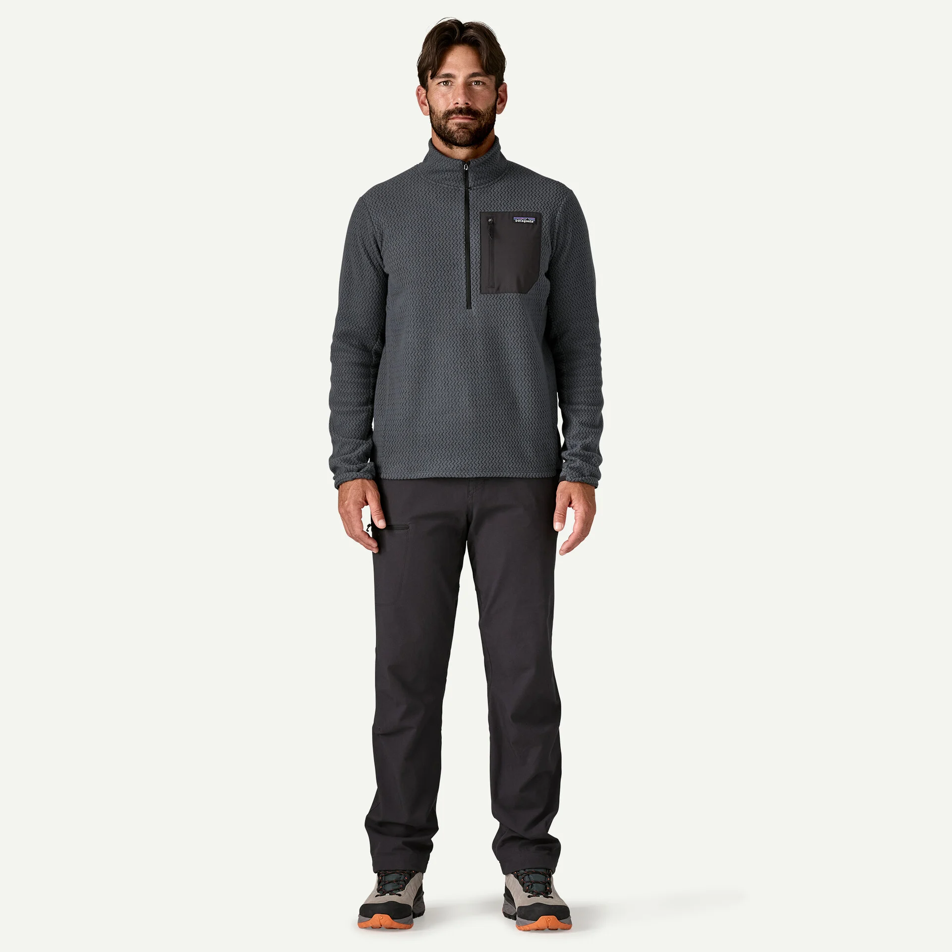 Patagonia R1 Air Zip Neck Herra Flíspeysa Smolder Blue - Image 4
