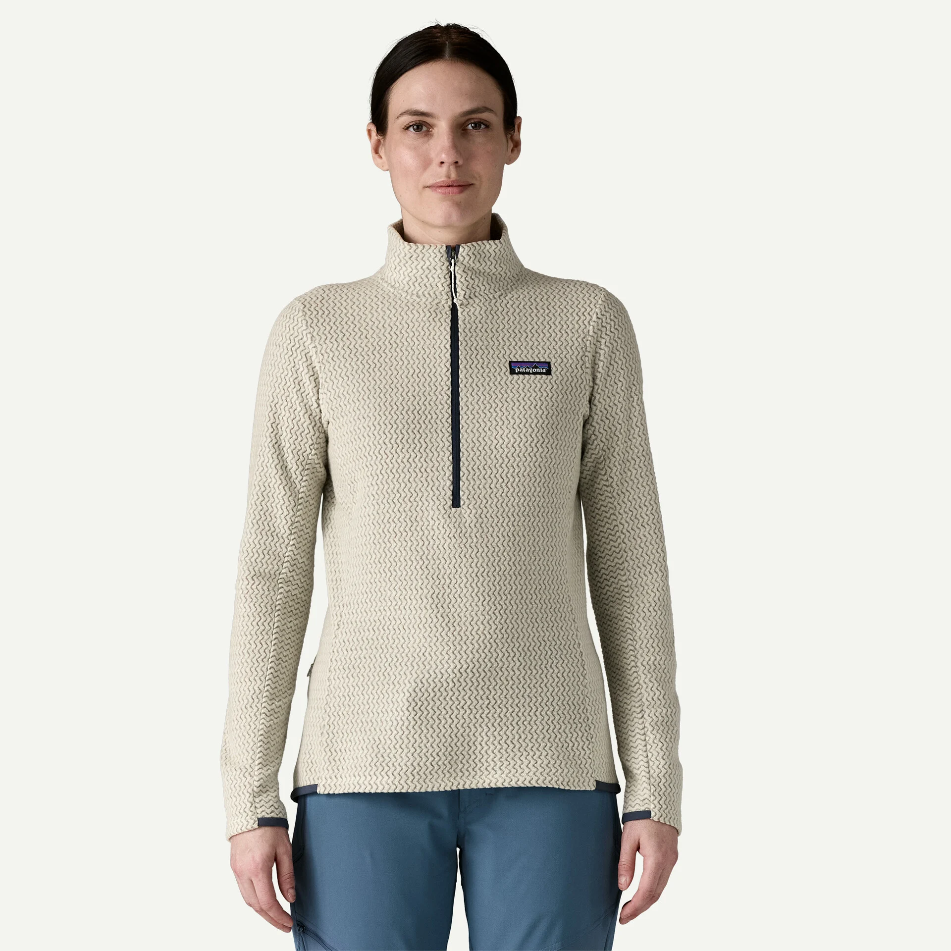 Patagonia R1 Air Zip Dömu Flíspeysa Wool White - Image 2