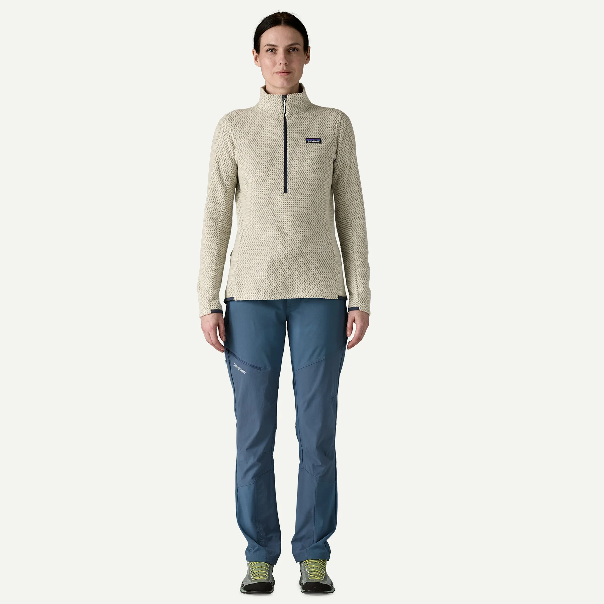 Patagonia R1 Air Zip Dömu Flíspeysa Wool White - Image 4