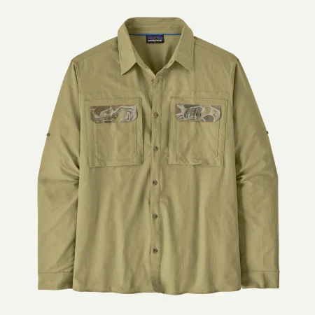 Patagonia Fish Herra Skyrta Self Guide Sun GumGreen