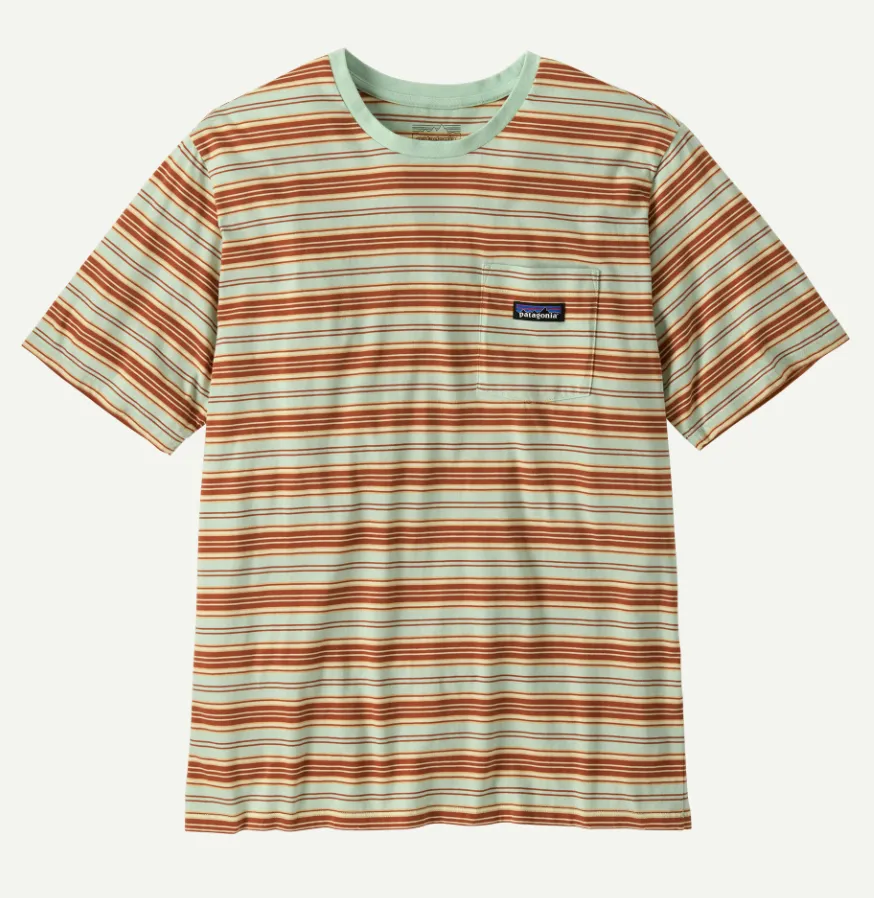 Patagonia Logo Tee Daily Pocket Stuttermabolur Rinsed Green