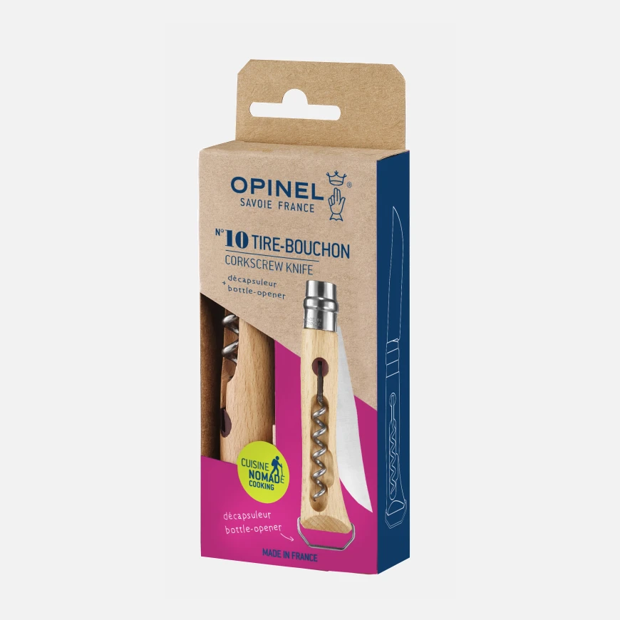 Opinel N°10 Hnífur með upptakara og tappatogara - Image 5