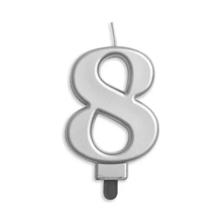 Afmæliskerti silfur nr. 8