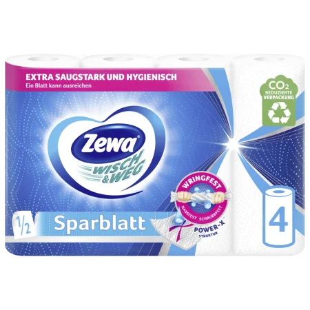 Zewa Eldhúsrúllur hálfskornar, 4x74 l