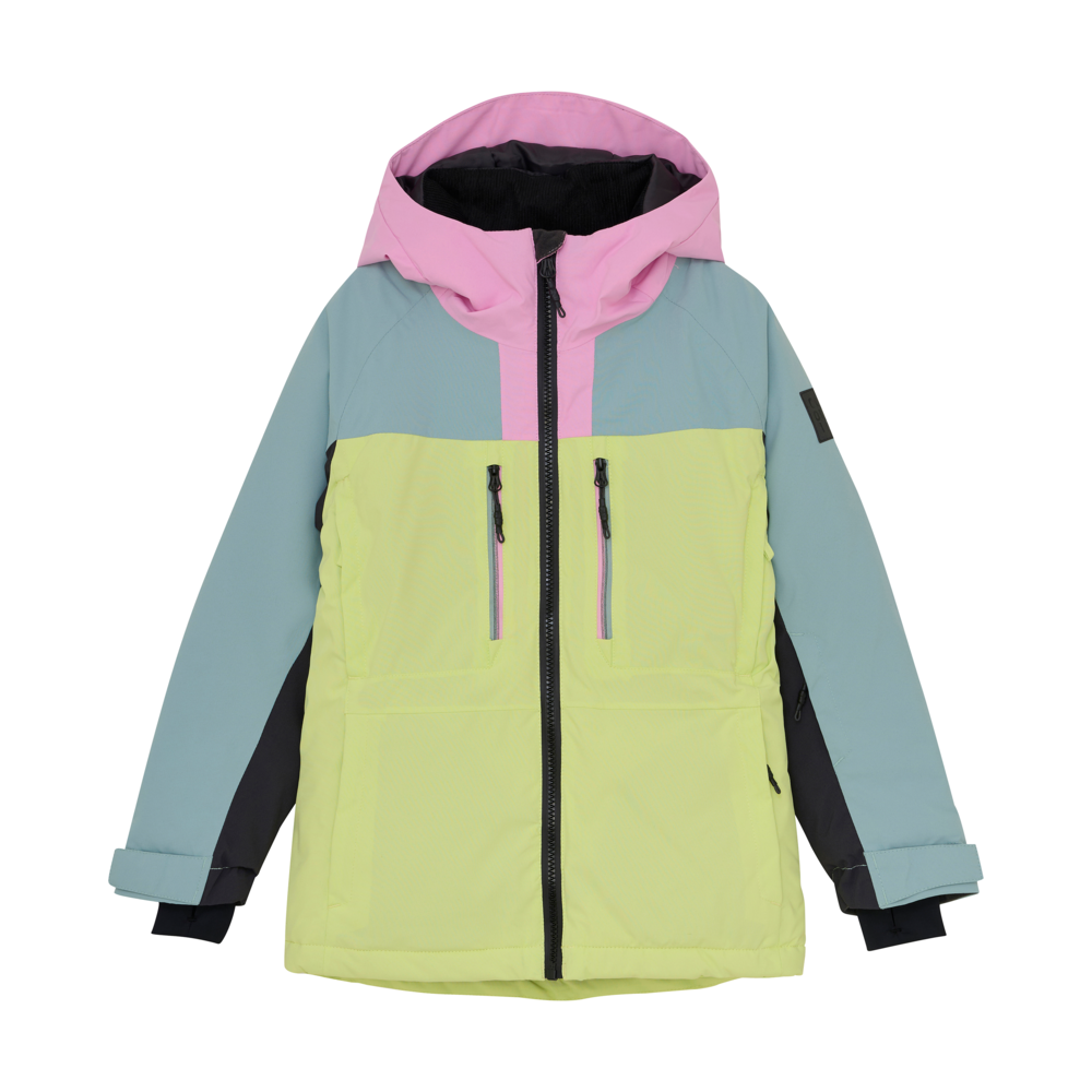 Color Kids Barna Skíðajakki -Colorblock Shadow lime