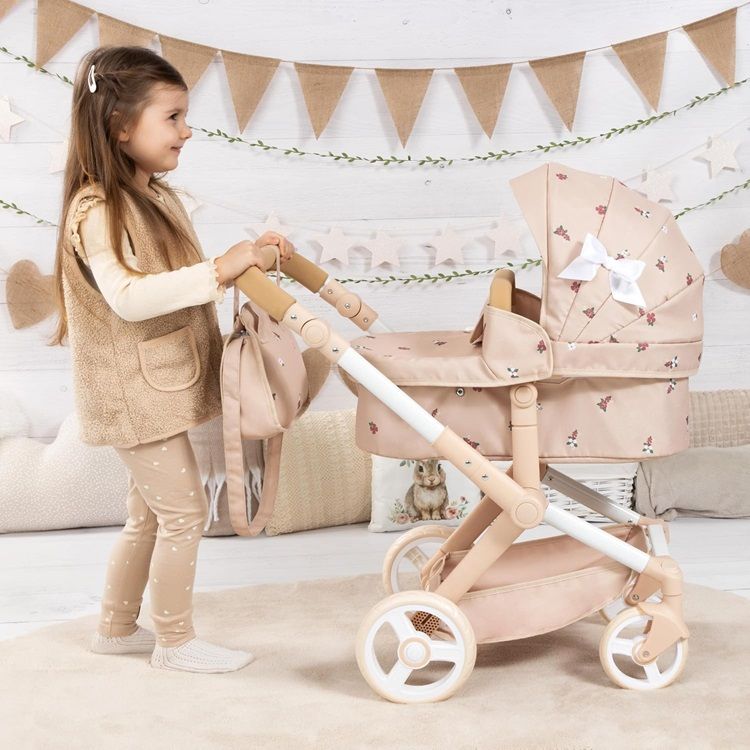 Bayer Dúkkuvagn XEO Beige með hvítri slaufu - Image 5