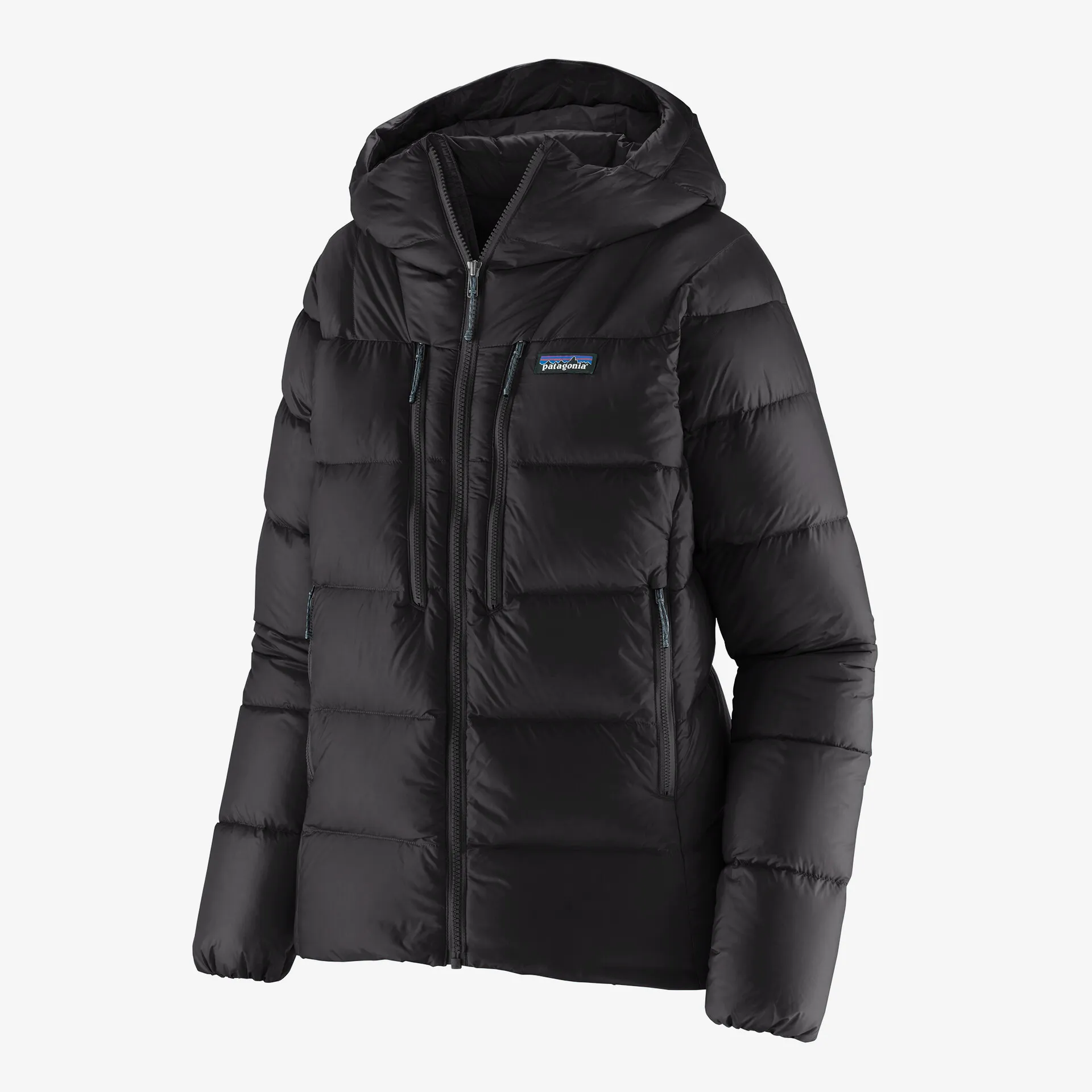 Patagonia Fitz Roy Dömu Dúnúlpa með hettu Black