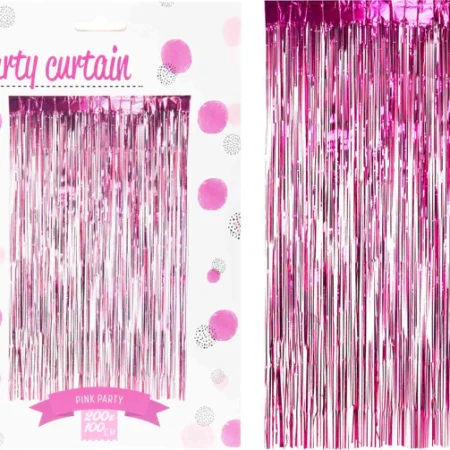 Party gardínur bleikar 250x100