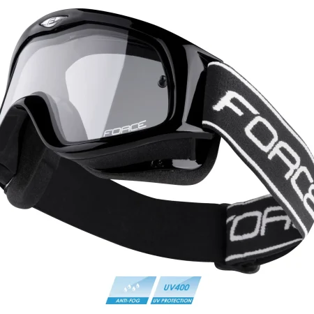 Force Gleraugu Downhill svart, transparent lens