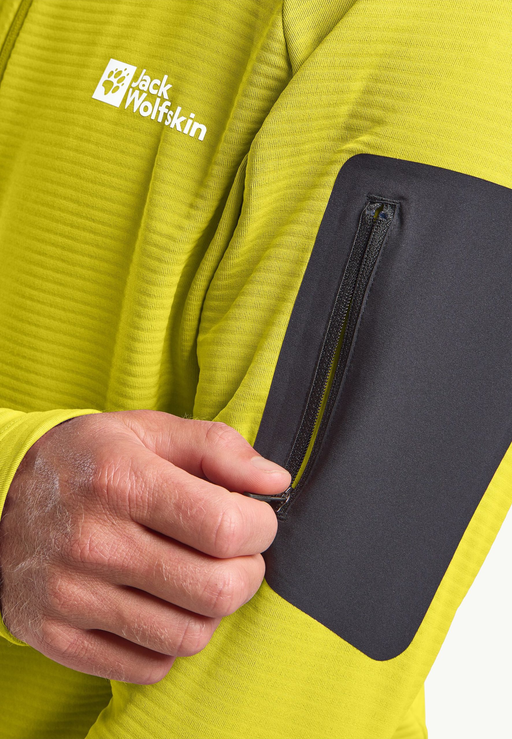 Jack Wolfskin Prelight Full Zip Herra Peysa Chartreuse - Image 5