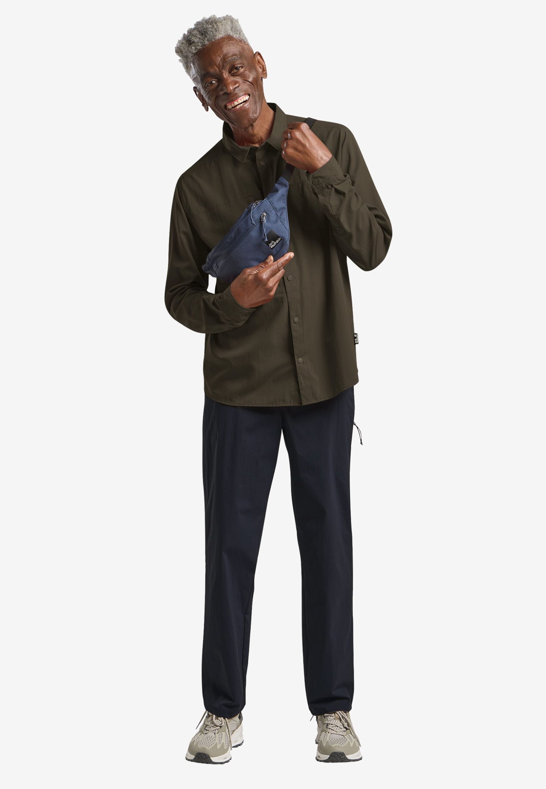 Jack Wolfskin Herraskyrta Sierra Canyon Obsidian Moss - Image 3