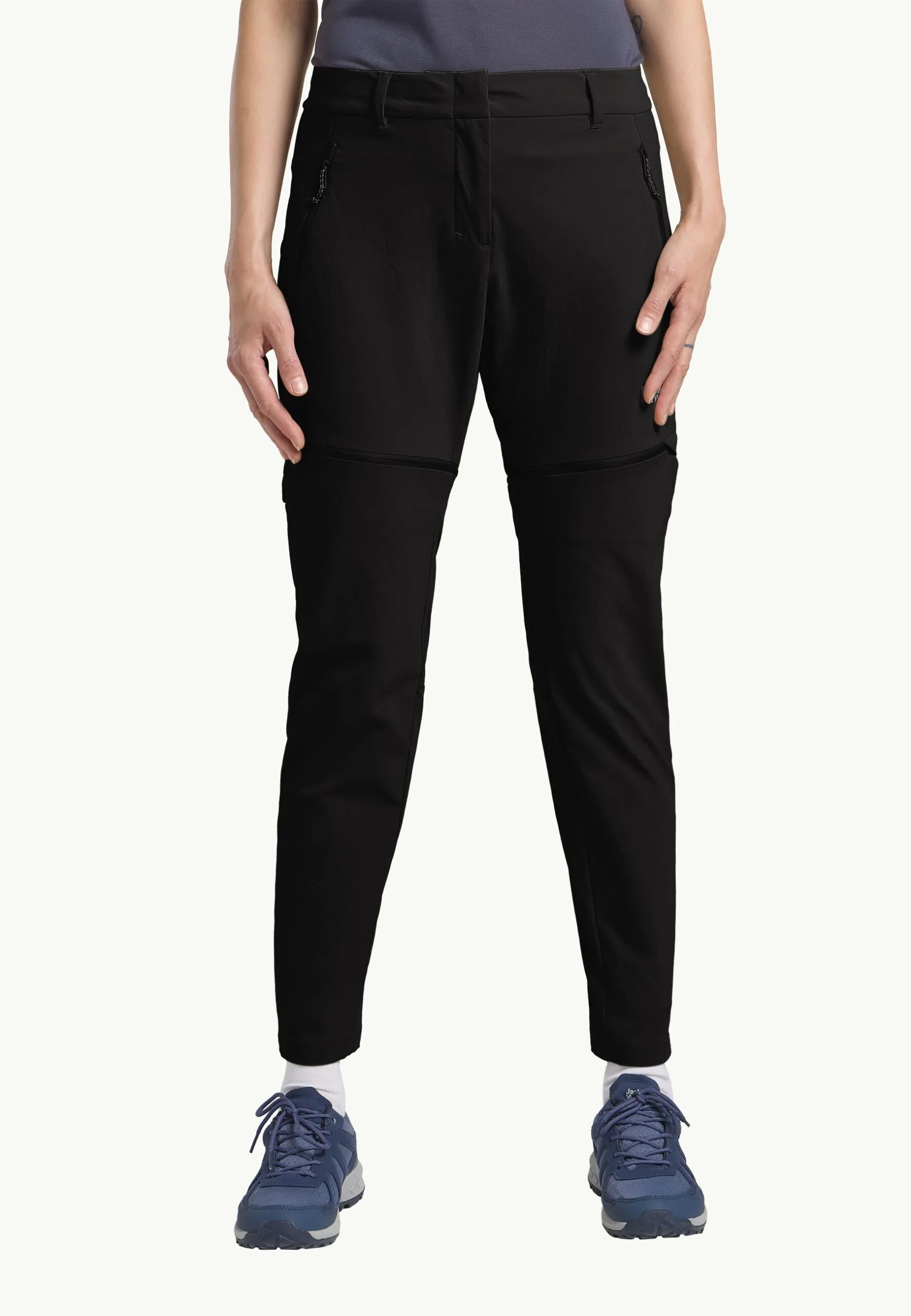 Jack Wolfskin Hikeout Zip Away Dömu Göngubuxur Black