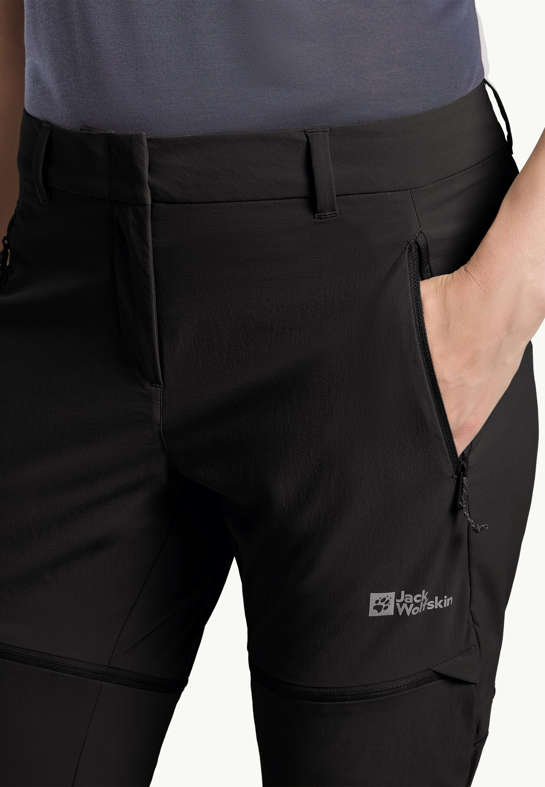 Jack Wolfskin Hikeout Zip Away Dömu Göngubuxur Black - Image 4