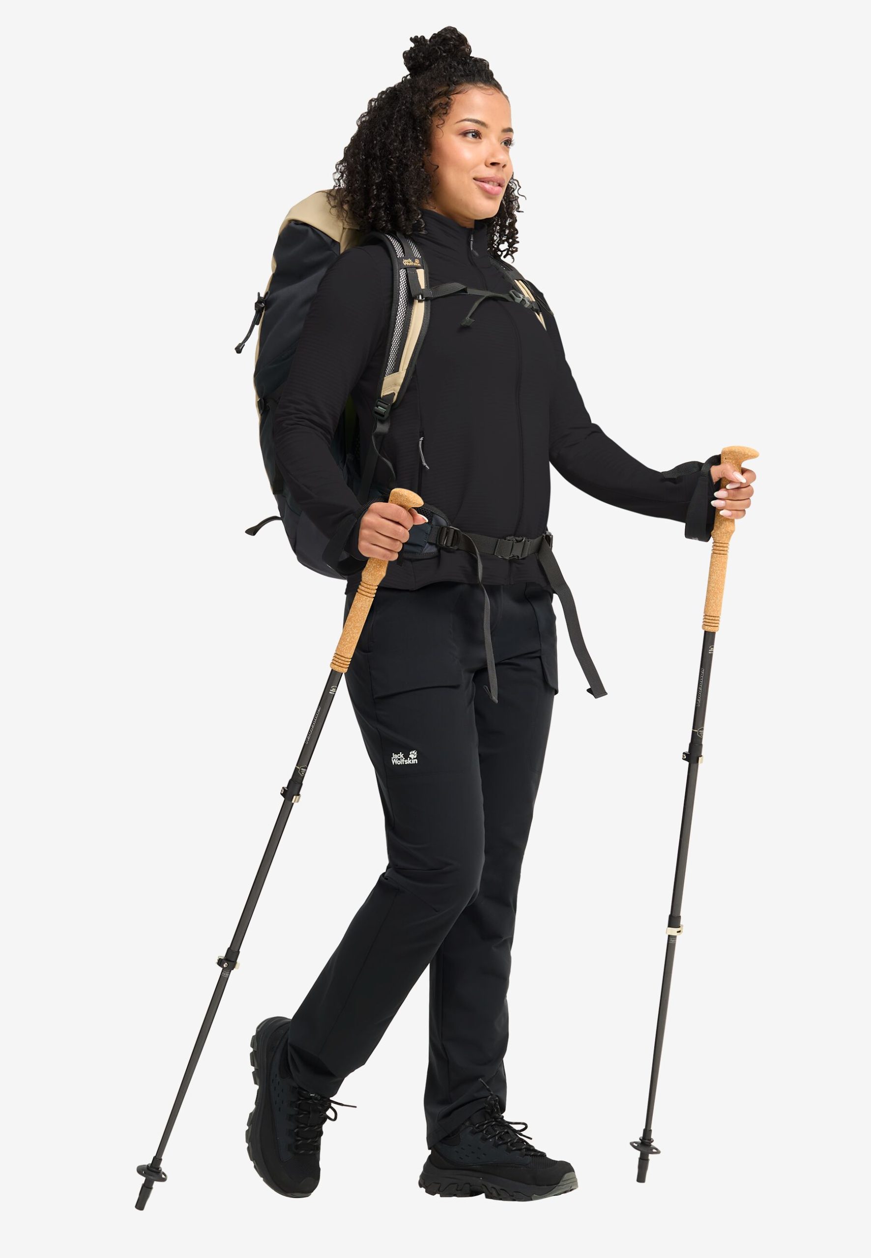 Jack Wolfskin Litestride Dömu Flísjakki Black - Image 3