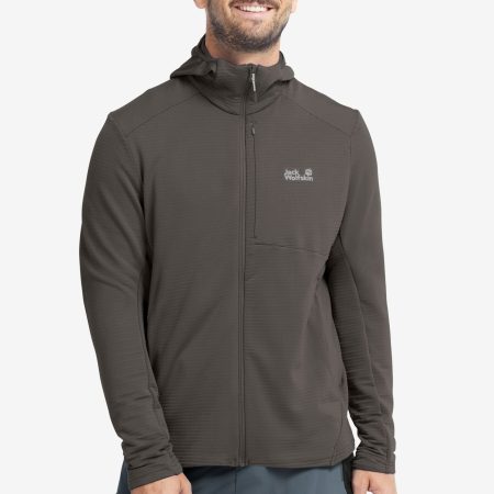 Jack Wolfskin Litestride Herra Flísjakki með hettu Flint