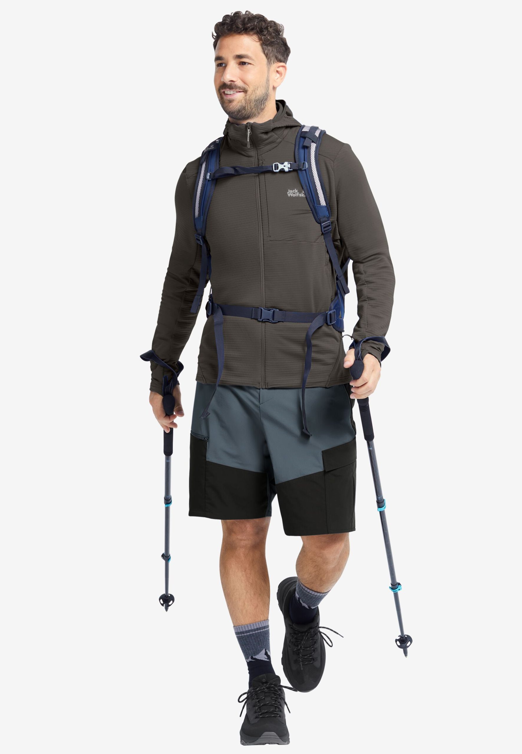 Jack Wolfskin Litestride Herra Flísjakki með hettu Flint - Image 3