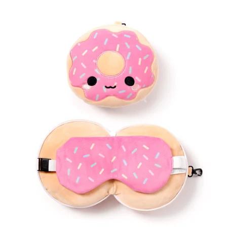 Ferðapúði Relaxeazzz Donut Ado með augngrímu