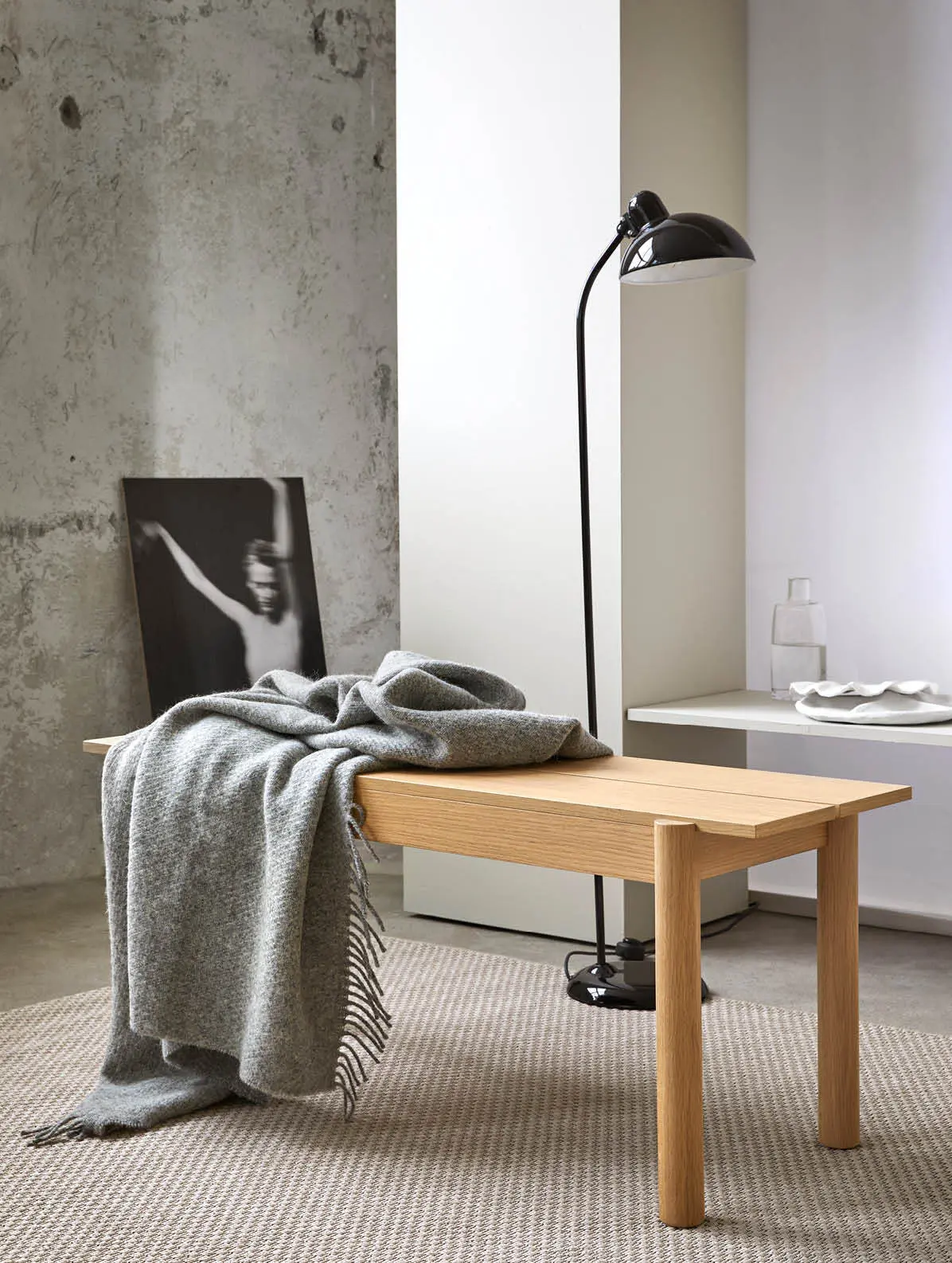 Hoie Falketind Ullarteppi Natural Grey