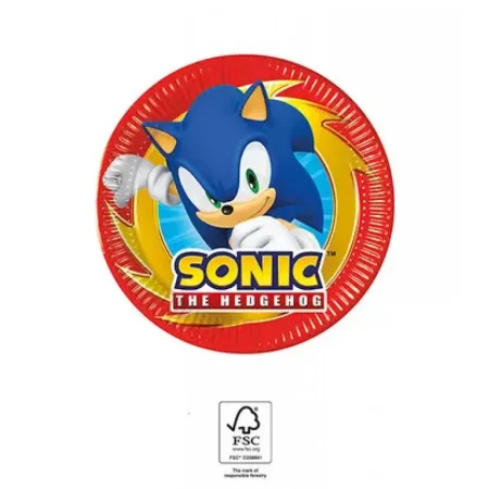 Sonic the hedgehog Sega pappadiskar 8 stk. 20 cm