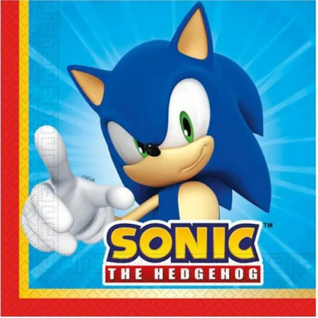 Sonic the hedgehog Serviettur 20 stk. 33x33cm