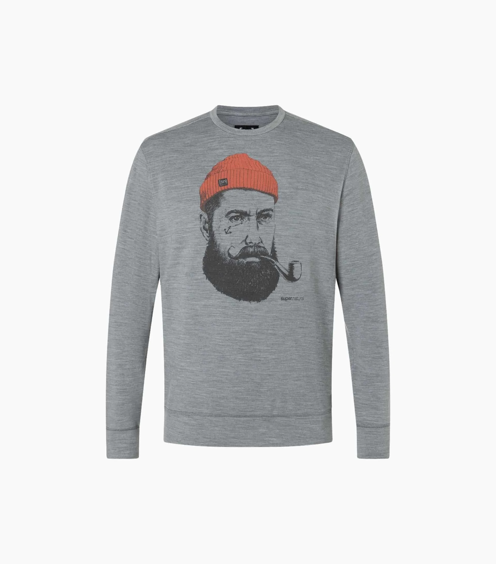 Super.Natural SAILOR CREW Herrapeysa Grey melange