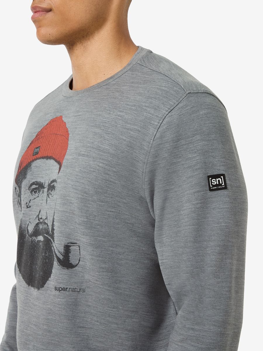 Super.Natural SAILOR CREW Herrapeysa Grey melange - Image 3
