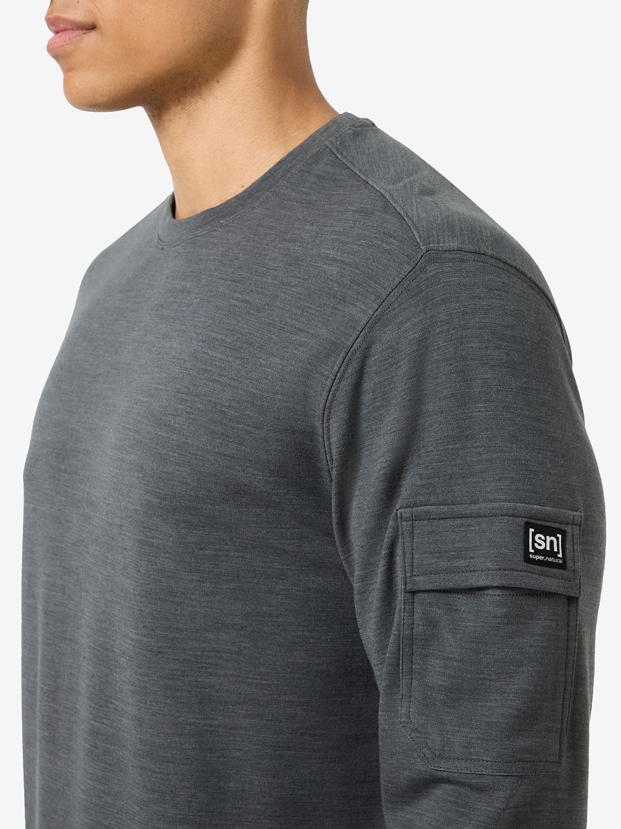 Super.Natural Herrapeysa Alpine Brush Crewneck Dark S. Melange - Image 4