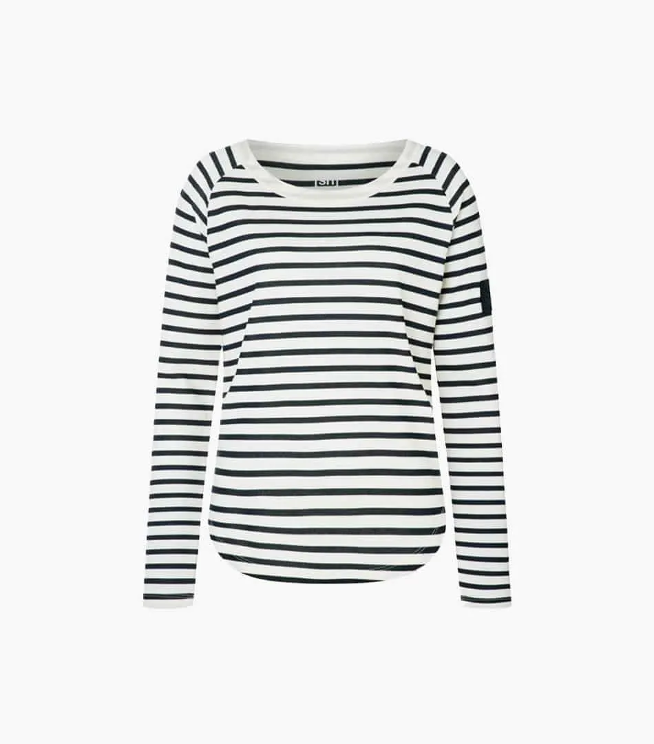 Super.Natural Everyday Stripe Bio Crew Dömupeysa Fresh B/W stripe