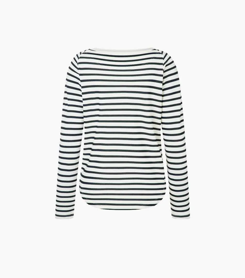 Super.Natural Everyday Stripe Bio Crew Dömupeysa Fresh B/W stripe - Image 2