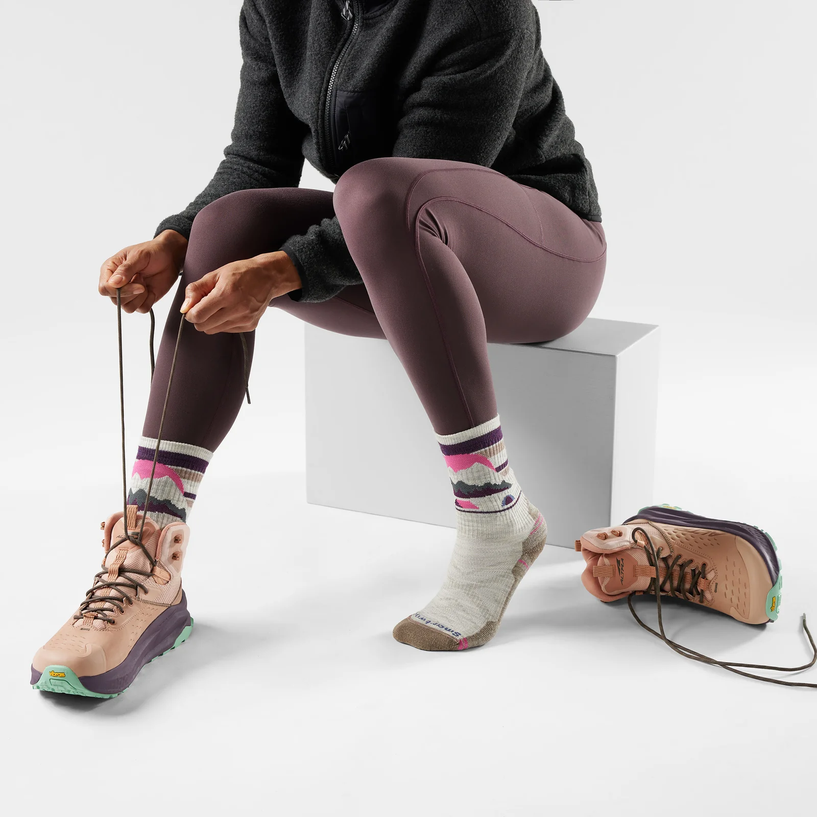 Smartwool Dömu Göngusokkar Light Crew Mount Moon Ash - Image 2