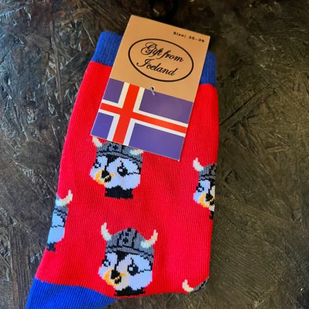 Gift from Iceland Sokkar Rauðir Víkingalundasokkar 35-39