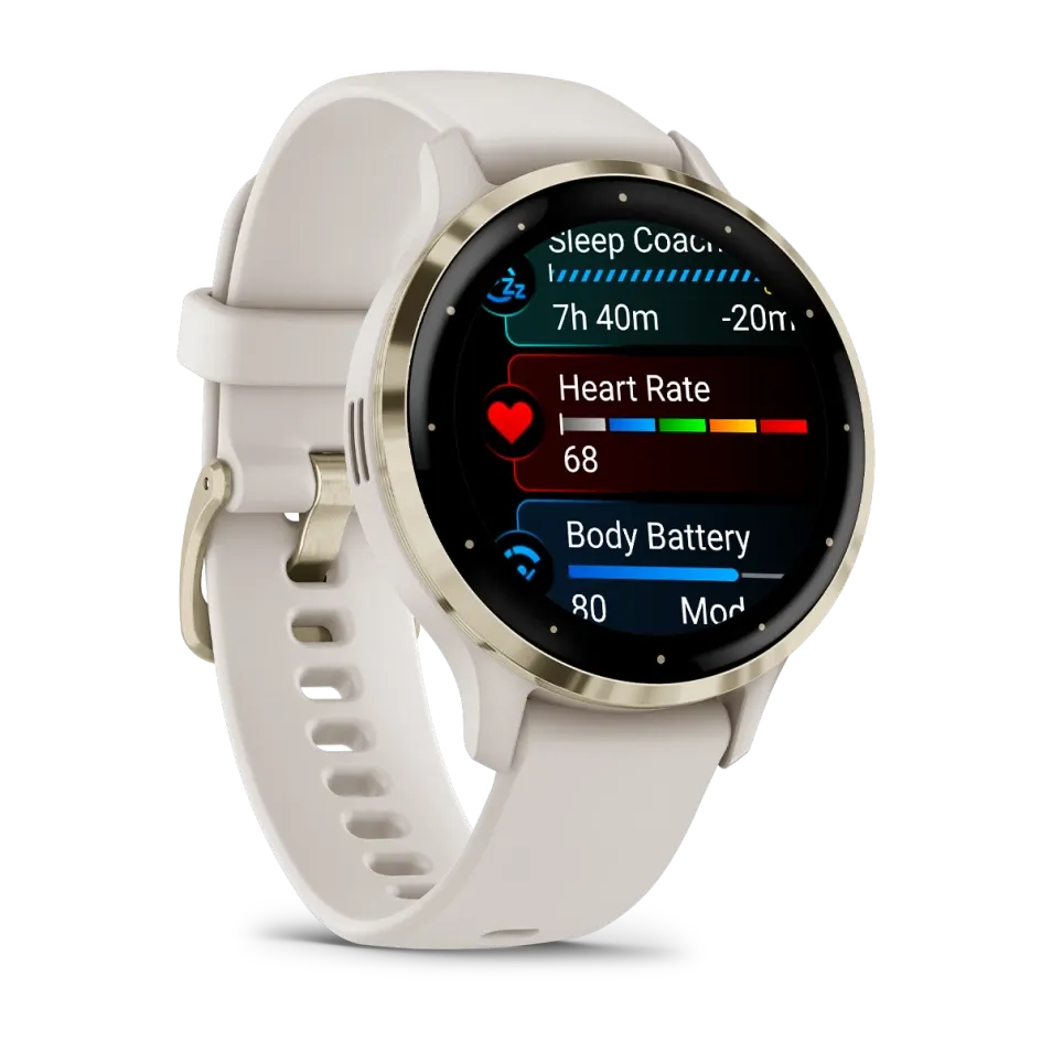 Garmin VENU 3S- Beinhvítt/Gyllt - Image 3