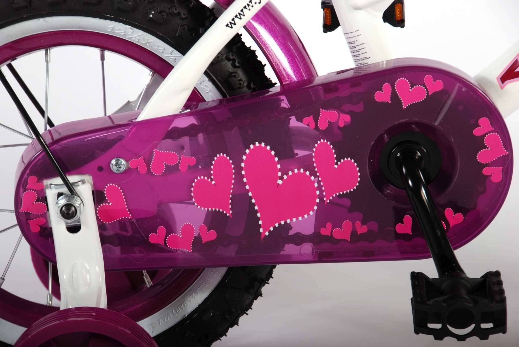 Volare Heart Cruiser Barnahjól 12" - Hvítt/Fjólublátt - Image 6