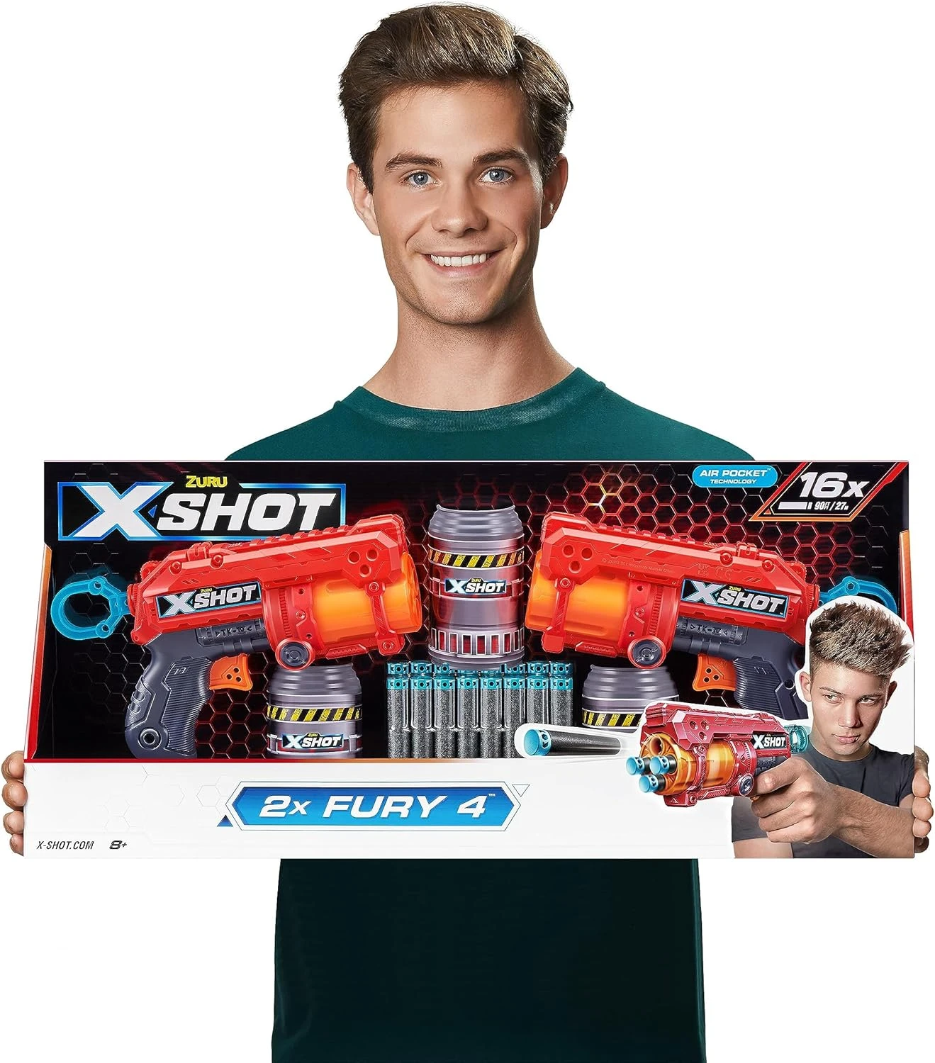 Zuru X-shot Byssur Fury 2 í pakka og 3 dósir - Image 2
