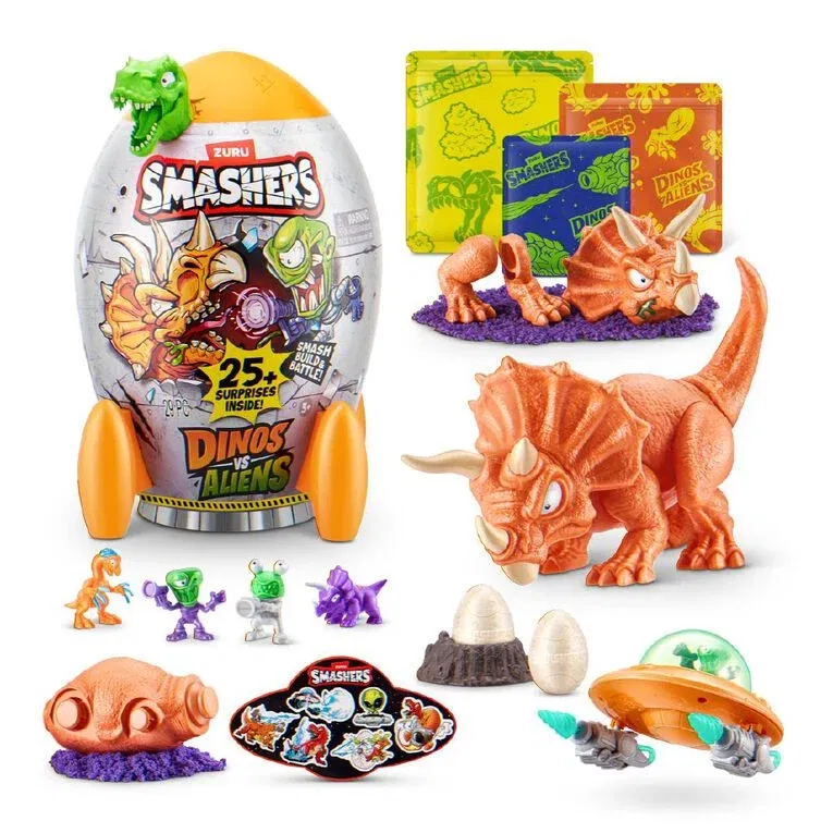 Zuru Smashers Eldflaug með risaeðlu og geimveru