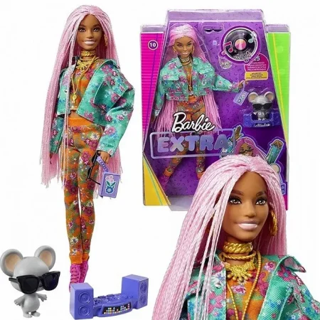 Barbie Extra Pop Styling aukahlutir + dýr