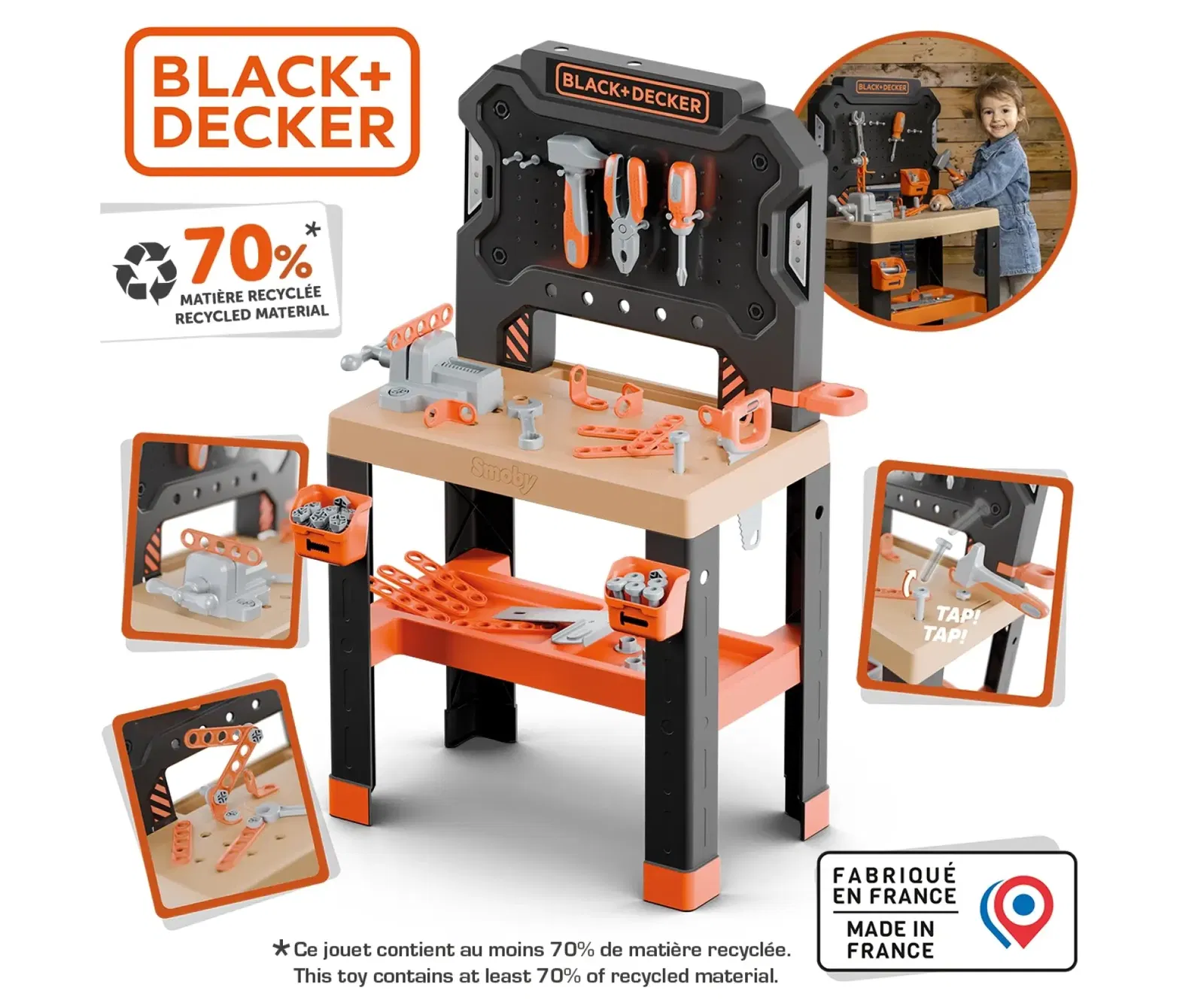 Smoby Black+Decker Verkfærabekkur - Image 8